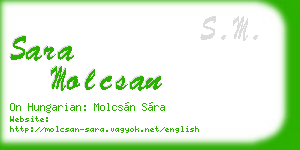 sara molcsan business card
