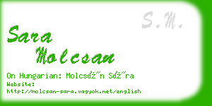 sara molcsan business card